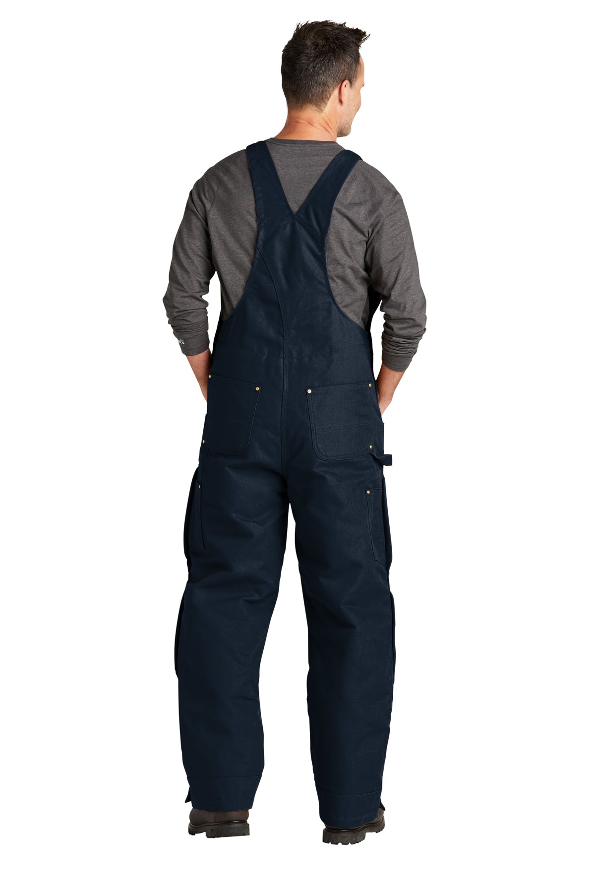 Carhartt® Firm Duck Insulated Bib Overalls Dark Navy